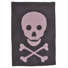 Cotton Rug Skull: Grey - Pink Cotton Rug Skull: Grey - Pink